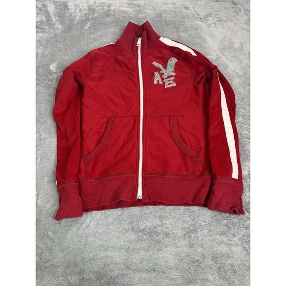 Vintage Y2K American Eagle Full Zip Track Jacket Men's Size Medium Red Grunge - Picture 1 of 11